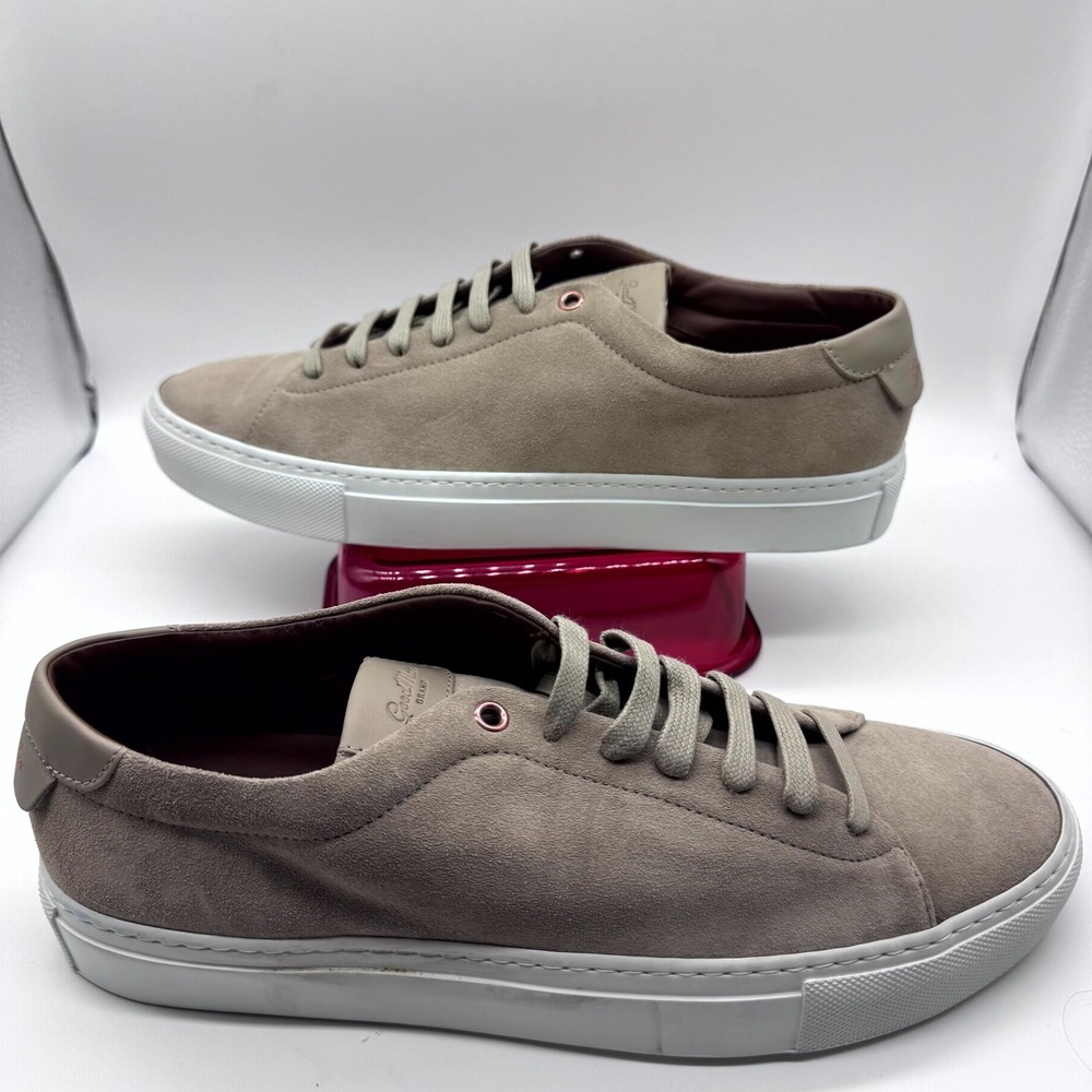 Good Man Brand Mens Size 9 Casual Shoes Taupe‎ Gray White Suede Lace Up Sneakers